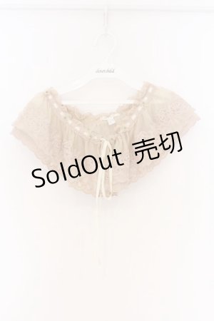 画像: axes femme / 立体花レースティペット  ピンクベージュ O-26-04-05-046-AX-ZA-IG-OS