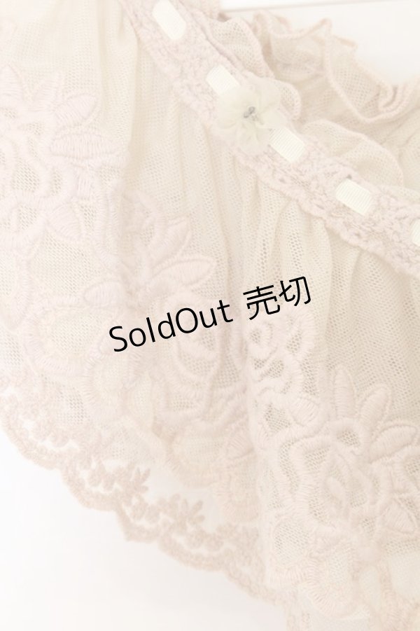 画像2: axes femme / 立体花レースティペット  ピンクベージュ O-26-04-05-046-AX-ZA-IG-OS (2)