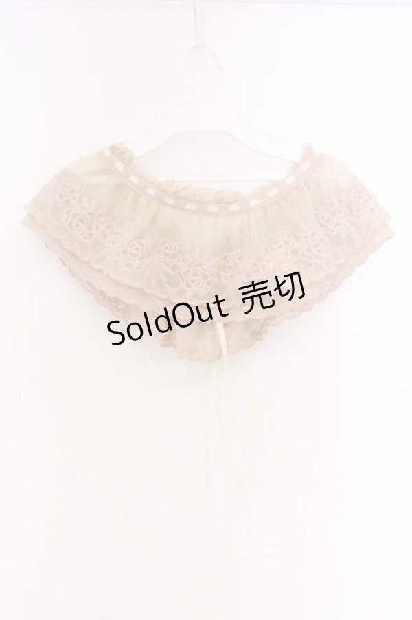 画像3: axes femme / 立体花レースティペット  ピンクベージュ O-26-04-05-046-AX-ZA-IG-OS (3)