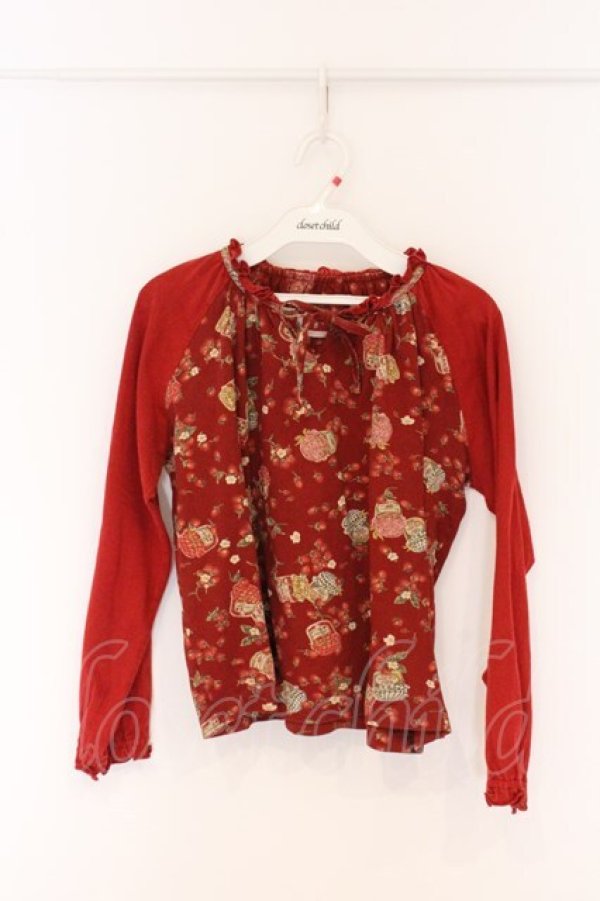 画像1: PINK HOUSE / ジャム瓶柄プルオーバー L アカ O-26-04-05-047-LO-TO-OW-OS (1)