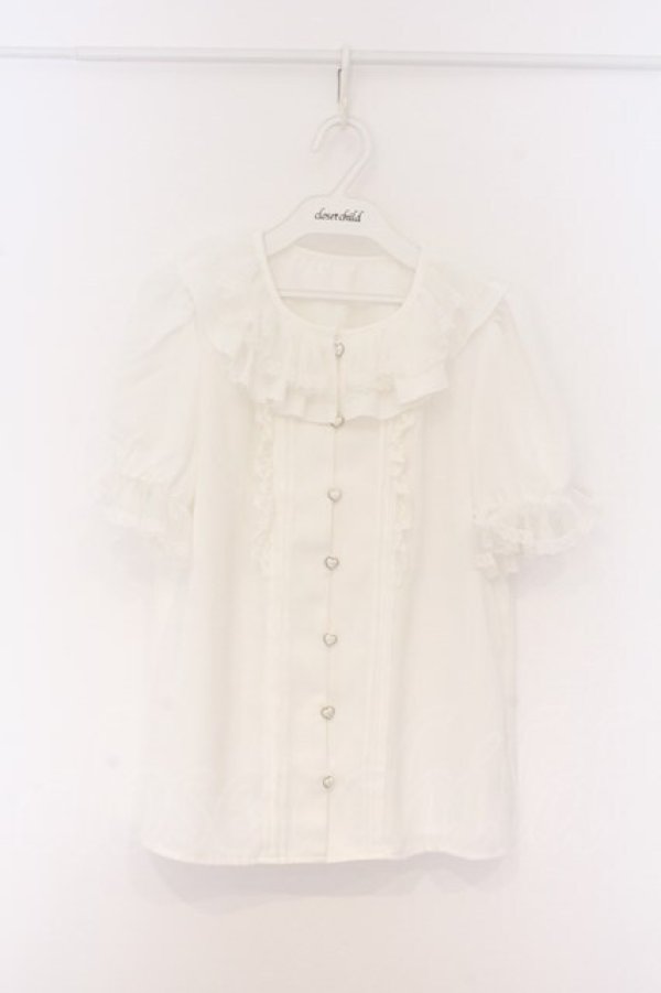 画像1: Secret Honey / プリーツフリルブラウス 2 シロ O-26-04-05-049-CA-BL-OW-OS (1)