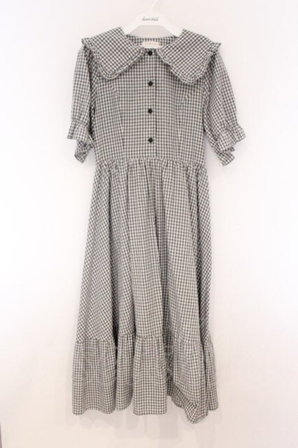 画像1: m petit by misako / AM*ギンガムCHKワンピース M クロ O-26-04-05-050-LO-OP-OW-OS (1)