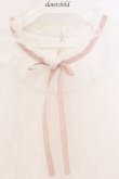 画像2: DearMyLove / フリルネックレーストップス M シロ×ピンクリボン O-26-04-05-053-EL-TO-OW-OS (2)