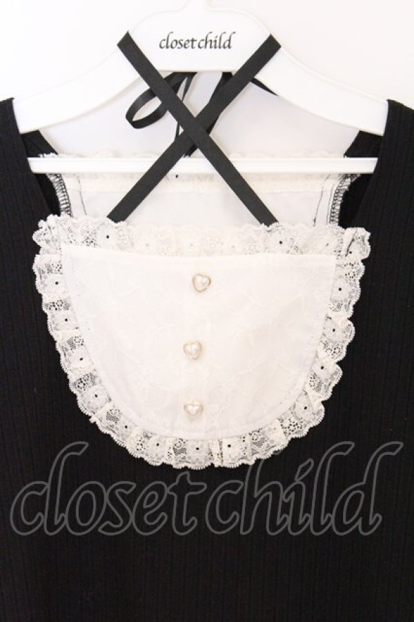 画像2: NOEMIE / チョーカー風レースアップカットソー M クロ×シロ O-26-04-05-054-LO-TO-OW-OS (2)