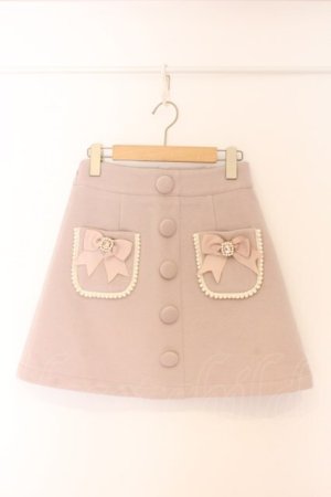 画像: LIZ LISA / リボンビジュー台形スカート 0 ピンク O-26-04-05-059-LO-SK-OW-OS