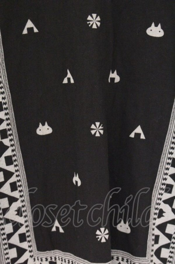 画像2: MINT NeKO / バンダナ風プリントTシャツ  ブラック O-26-04-05-062-HN-TO-OW-OS (2)