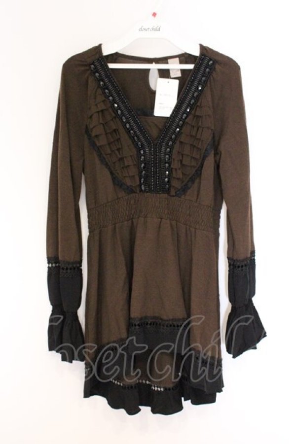 画像1: Rozen Kavalier / ビーズ配色チュニック  ブラウン O-26-04-05-064-OO-TO-OW-OS (1)