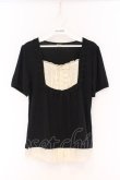 画像1: axes femme / タックレースパフTシャツ  クロ O-26-04-05-007-AX-TO-IG-OS (1)