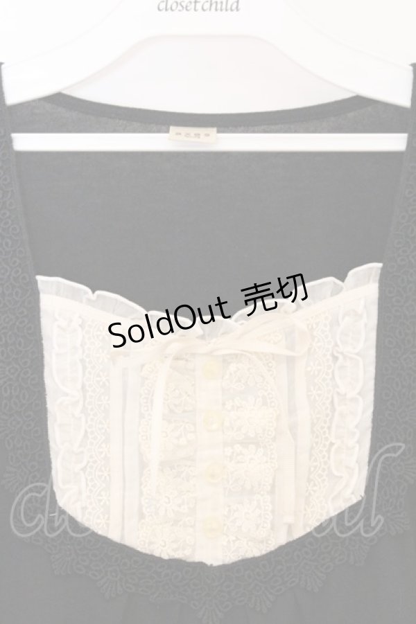 画像2: axes femme / タックレースパフTシャツ  クロ O-26-04-05-007-AX-TO-IG-OS (2)