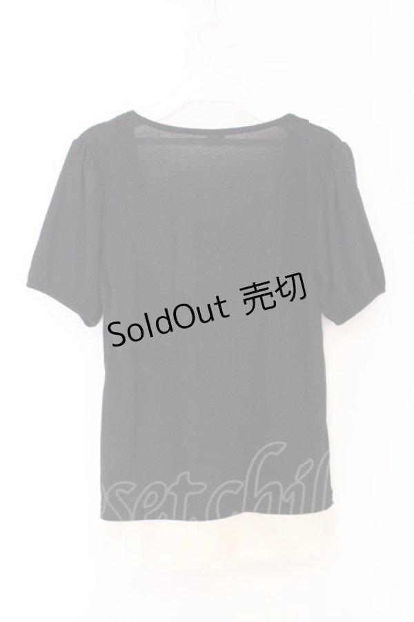 画像3: axes femme / タックレースパフTシャツ  クロ O-26-04-05-007-AX-TO-IG-OS (3)