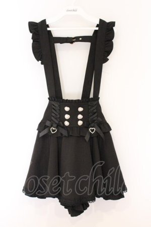 画像: LIZ LISA / レースアップサスペンダー付スカパン 0 クロ O-26-04-05-074-LO-SK-OW-OS