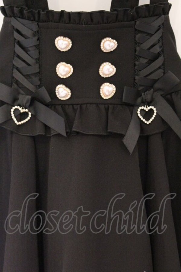 画像2: LIZ LISA / レースアップサスペンダー付スカパン 0 クロ O-26-04-05-074-LO-SK-OW-OS (2)