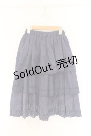 画像: Sheglit / フラワーブーケのレーススカート  ネイビー O-26-04-05-077-EL-SK-IG-OS