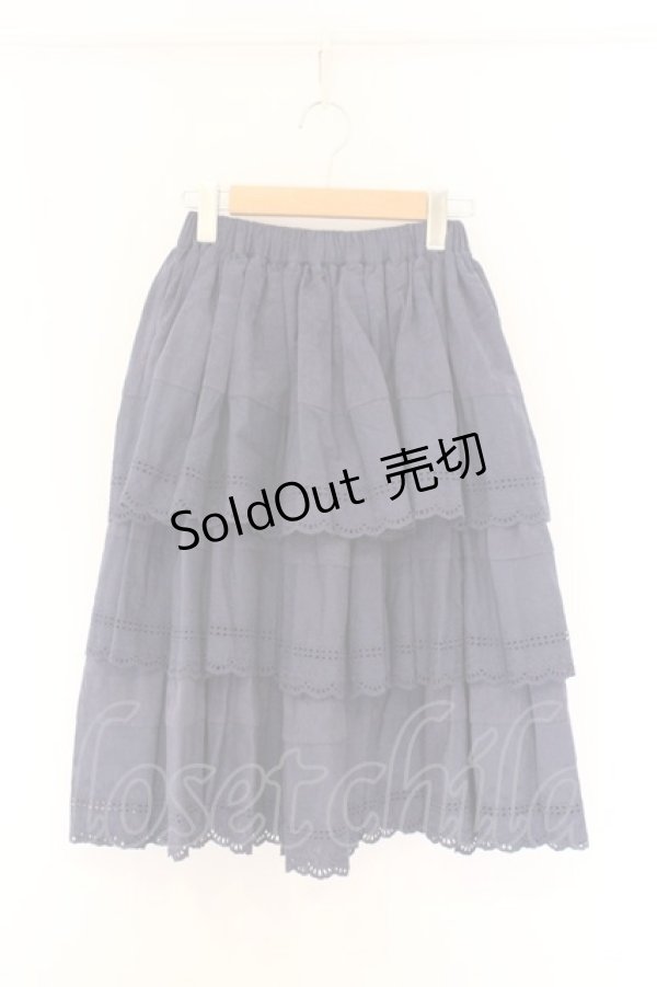 画像1: Sheglit / フラワーブーケのレーススカート  ネイビー O-26-04-05-077-EL-SK-IG-OS (1)