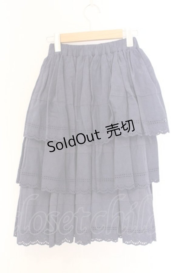 画像3: Sheglit / フラワーブーケのレーススカート  ネイビー O-26-04-05-077-EL-SK-IG-OS (3)