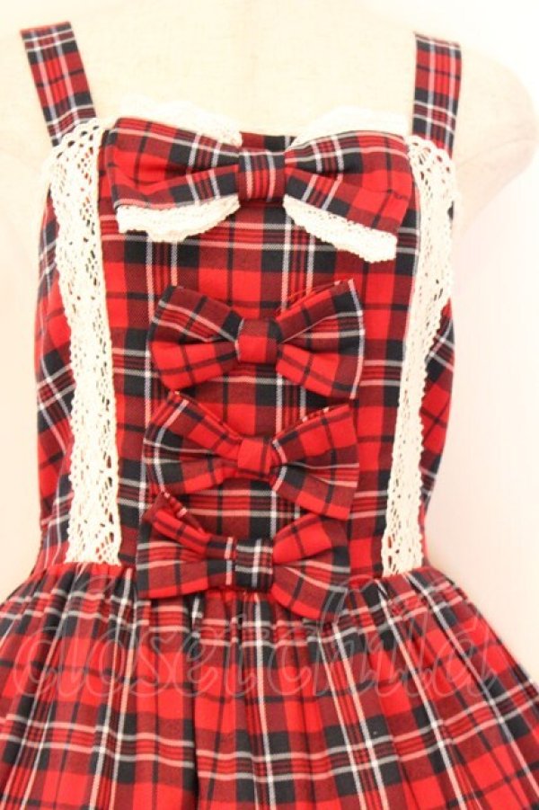 画像2: axes femme kawaii / タータンチェックジャンスカ M アカ O-26-04-05-081-AX-OP-OW-OS (2)