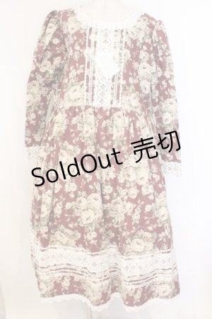 画像: marcHenTica / オールドローズ・ミルフィーユワンピース ハイエルフサイズ ワイン O-26-04-05-082-LO-OP-OW-OS