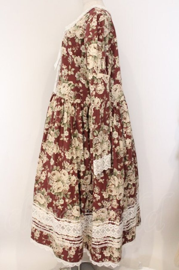 画像3: marcHenTica / オールドローズ・ミルフィーユワンピース ハイエルフサイズ ワイン O-26-04-05-082-LO-OP-OW-OS (3)