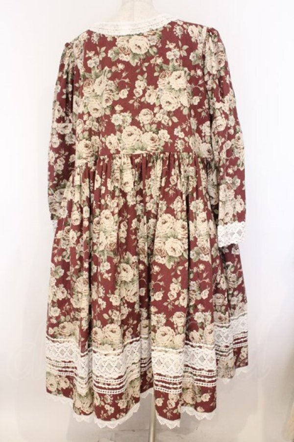 画像4: marcHenTica / オールドローズ・ミルフィーユワンピース ハイエルフサイズ ワイン O-26-04-05-082-LO-OP-OW-OS (4)