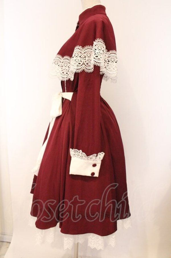 画像3: Hoshibako Works / オリヴィア ケープ風ワンピース  ワイン O-26-04-05-083-LO-OP-OW-OS (3)