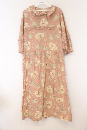 画像: PINK HOUSE / まんまるうさぎさんワンピース  ピンク O-26-04-05-084-LO-OP-IG-OS