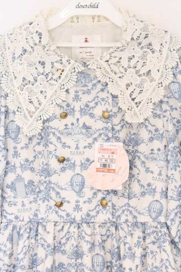 画像2: m petit by misako / TT*MSKトワルドOP トワルドジュイワンピース L シロ×ブルー O-26-04-05-088-LO-OP-IG-OS (2)