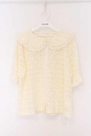 画像: m petit by misako / AOKレースブラウス L アイボリー O-26-04-05-093-LO-BL-IG-OS