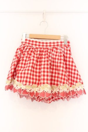 画像: LIZ LISA / ギンガムイチゴスカパン  アカ×オフシロ O-26-04-05-098-LO-SK-IG-OS