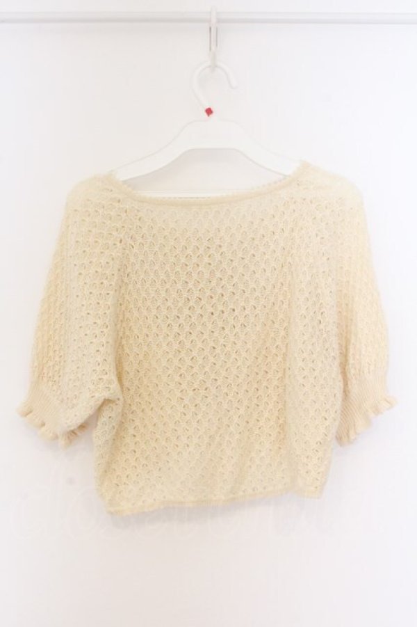 画像3: PINK HOUSE / フラワーモチーフ透かし編みボレロ  アイボリー O-26-04-05-099-LO-TO-IG-OS (3)