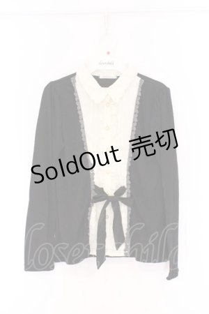 画像: axes femme / ブラウスレイヤードカットソー M クロ×シロ O-26-04-05-011-AX-TO-IG-OS