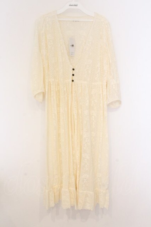 画像1: axes femme / 総レースガウン  アイボリー O-26-04-05-106-AX-TO-IG-OS (1)