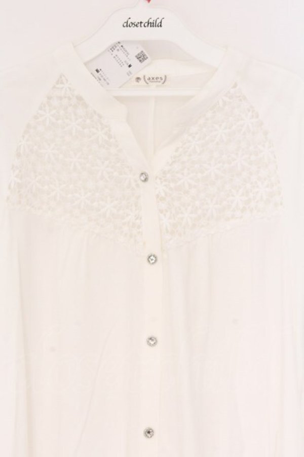 画像2: axes femme / イレヘムシャツチュニ  シロ O-26-04-05-108-AX-BL-IG-OS (2)