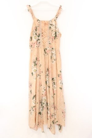 画像: axes femme / 大花柄マキシワンピース  ピンクベージュ O-26-04-05-111-AX-OP-IG-OS