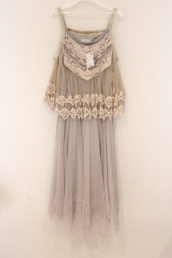 画像1: axes femme / レース重ねワンピース M グレー O-26-04-05-112-AX-OP-IG-OS (1)