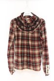 画像1: axes femme / チェック柄ハイネックカットソー M ベージュ O-26-04-05-013-AX-TO-IG-OS (1)