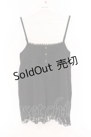 画像: axes femme / ジャガードセミアウターキャミ  クロ O-26-04-05-014-AX-TO-IG-OS