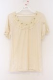 画像1: axes femme / はしごレースパフTシャツ  アイボリー O-26-04-05-018-AX-TO-IG-OS (1)