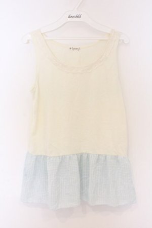 画像: axes femme / オフショルタンクアンサンブル【欠品あり】 M アイボリー×サックス O-26-04-05-019-AX-TO-IG-OS