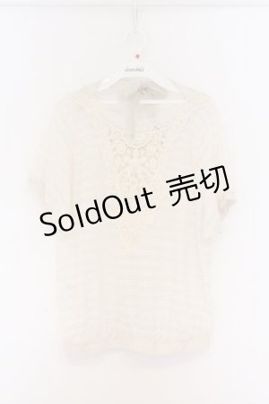 画像: axes femme / モチーフレースドルマントップス  アイボリー O-26-04-05-020-AX-TO-IG-OS
