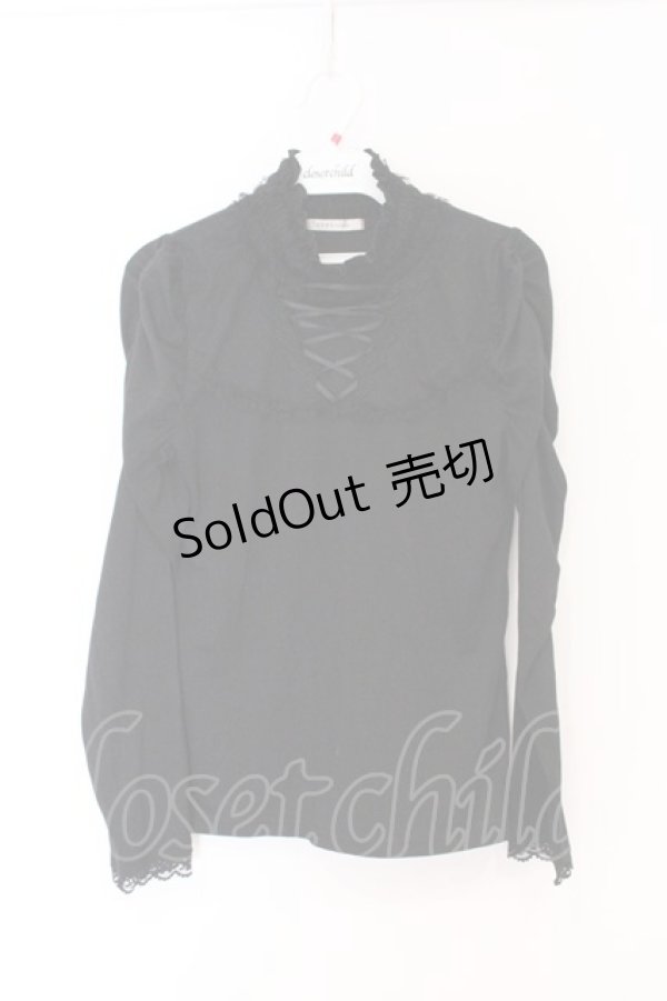 画像1: axes femme / ドットチュールパワショルカットソー  クロ O-26-04-05-025-AX-TO-IG-OS (1)