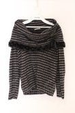 画像1: axes femme / ボーダー柄オフタートルニット M クロ O-26-04-05-026-AX-TO-IG-OS (1)