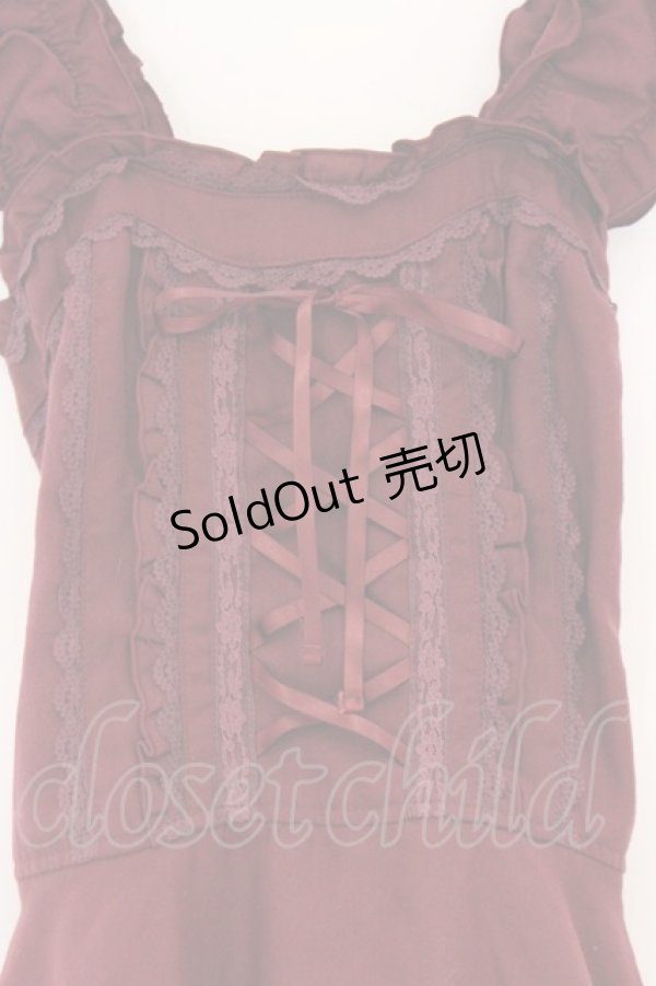 画像2: axes femme / Backデザインビスチェブラウス M ワイン O-26-04-05-028-AX-BL-IG-OS (2)