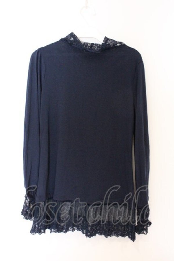 画像3: axes femme / 透けディテールタートル  ネイビー O-26-04-05-029-AX-TO-IG-OS (3)