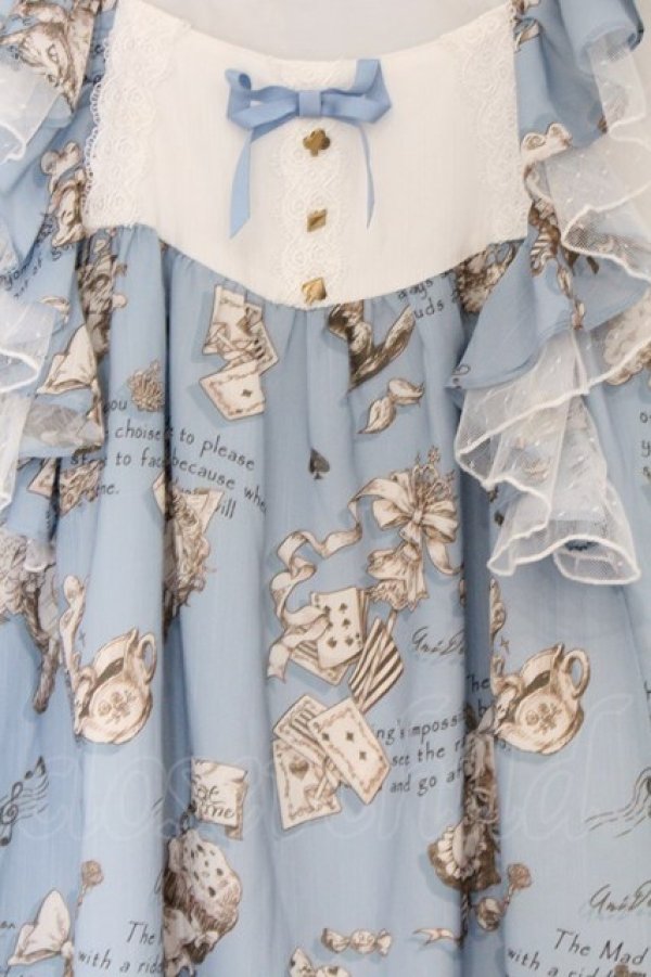 画像2: Stak Wish / アリス柄ジャンパースカート  サックス O-26-04-05-031-LO-OP-IG-OS (2)