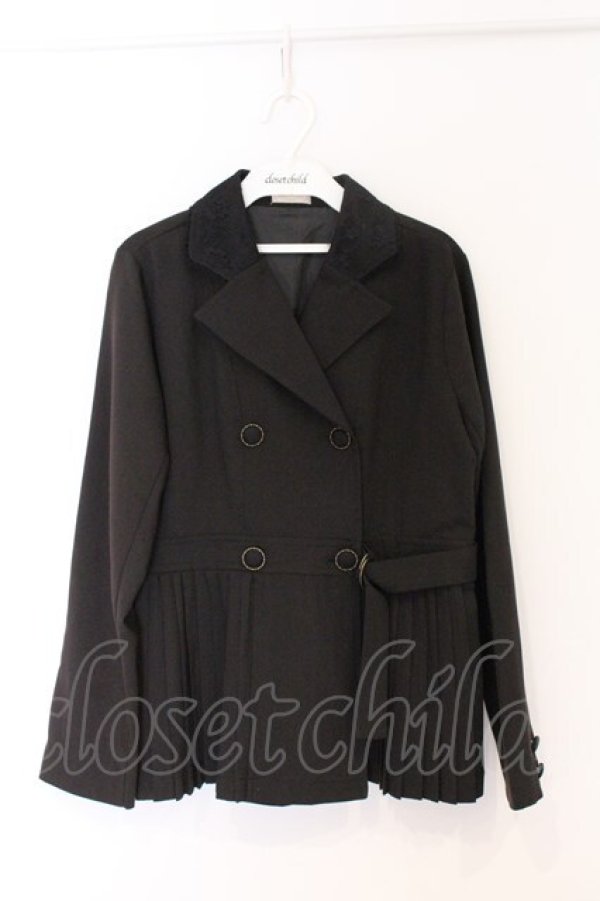 画像1: axes femme POETIQUE / プリーツデザインジャケット M クロ O-26-04-05-033-AX-JA-IG-OS (1)