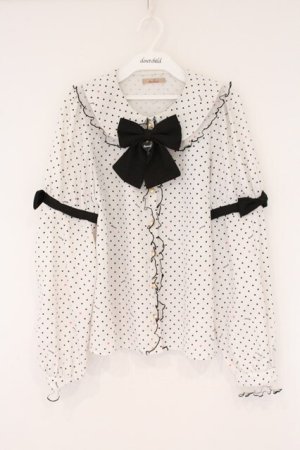 画像: Amavel / Fancy POP Daydreamドットブラウス F シロ O-26-04-06-001-CA-BL-YM-OS