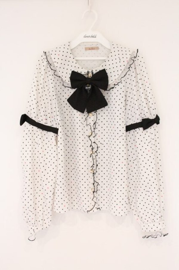 画像1: Amavel / Fancy POP Daydreamドットブラウス F シロ O-26-04-06-001-CA-BL-YM-OS (1)