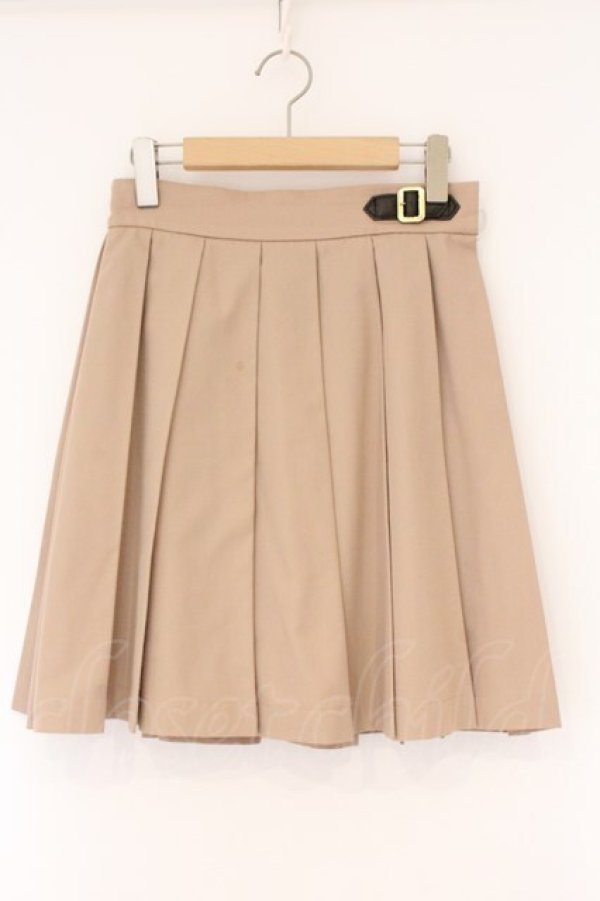 画像1: Fi.n.t / ロゴテーププリーツスカート  ベージュ O-26-04-06-030-CA-SK-IG-OS (1)