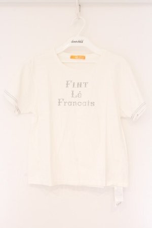 画像: Fi.n.t / クロスステッチ風ロゴプリントT  オフシロ O-26-04-06-032-CA-TS-IG-OS