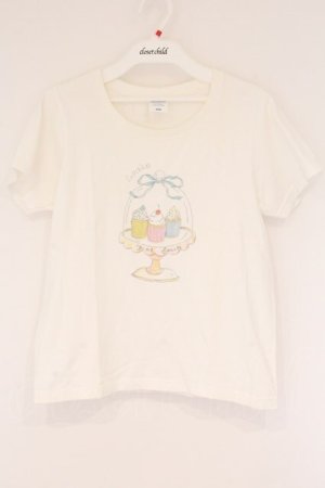 画像: Fi.n.t / カップケーキプリントTシャツ  オフシロ O-26-04-06-036-CA-TS-IG-OS